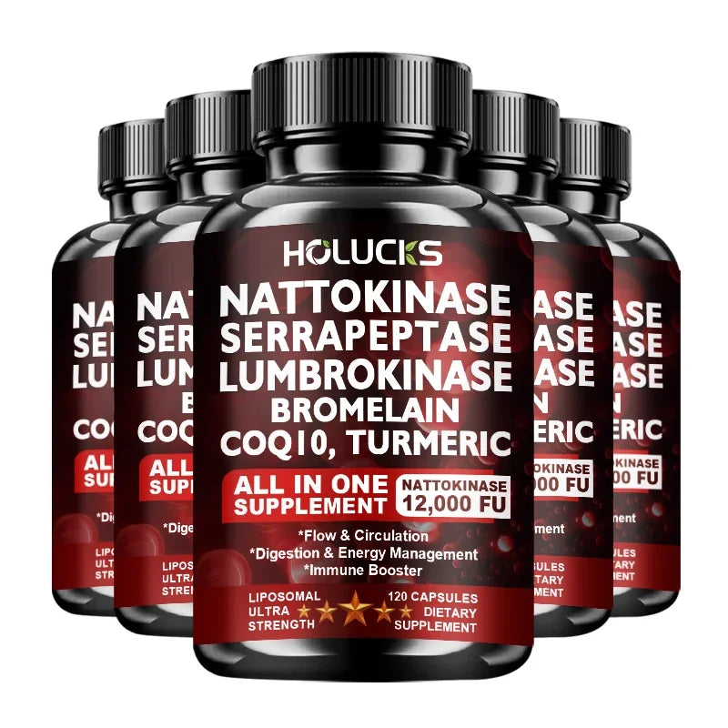 HOLUCKS Turmeric Bromelain Supplement, with Curcumin & Rutin, Improve Blood Flow, Digestion & Full-Body Comfort