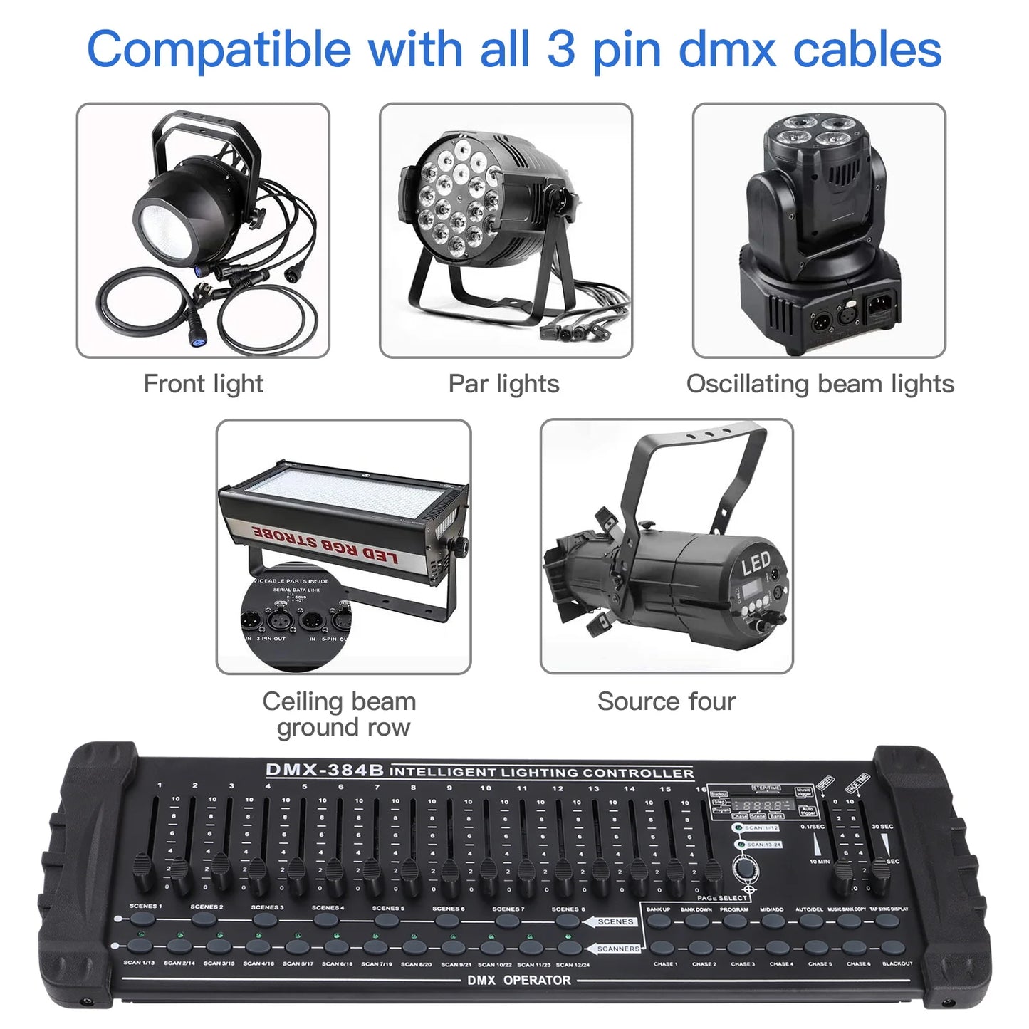 Yiflamefly 384 Channel Console Stage Lighting Program Editing DMX512 Controller For Professional Stage Equipment DJ Live Concert