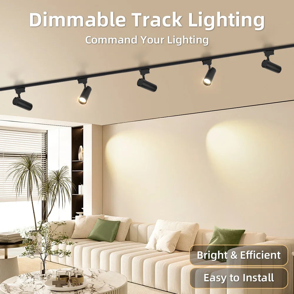 Dimmable Led Track Light 180V-260V Spotlight 20W Ceiling Spot Led Indoor Rail Lighting for Living Room Decor Aluminum Track Lamp