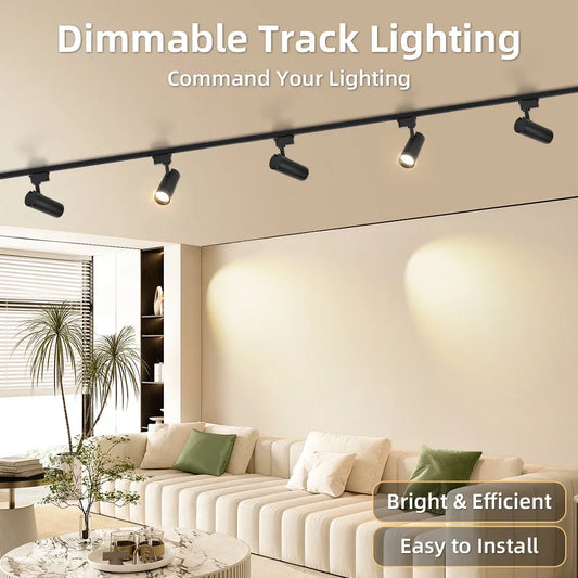 Dimmable Led Track Light 180V-260V Spotlight 20W Ceiling Spot Led Indoor Rail Lighting for Living Room Decor Aluminum Track Lamp