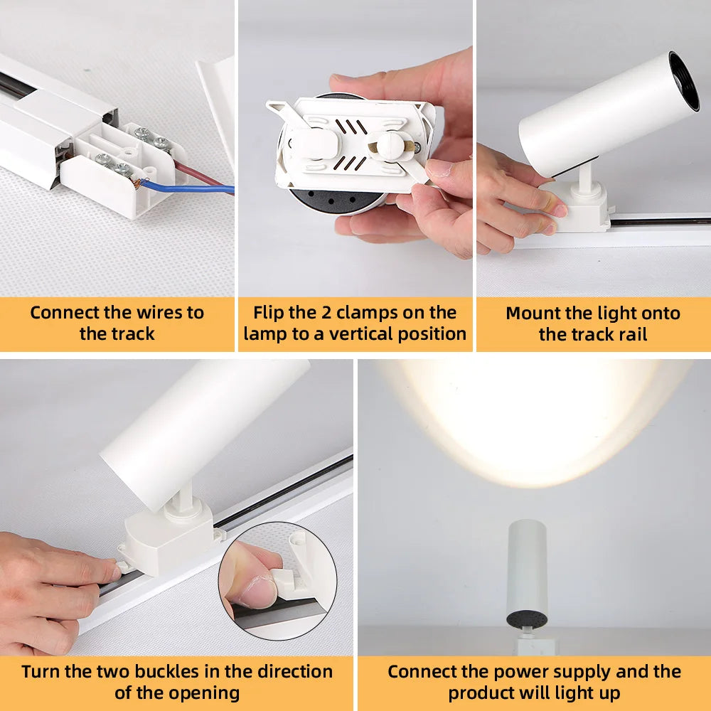 Dimmable Led Track Light 180V-260V Spotlight 20W Ceiling Spot Led Indoor Rail Lighting for Living Room Decor Aluminum Track Lamp