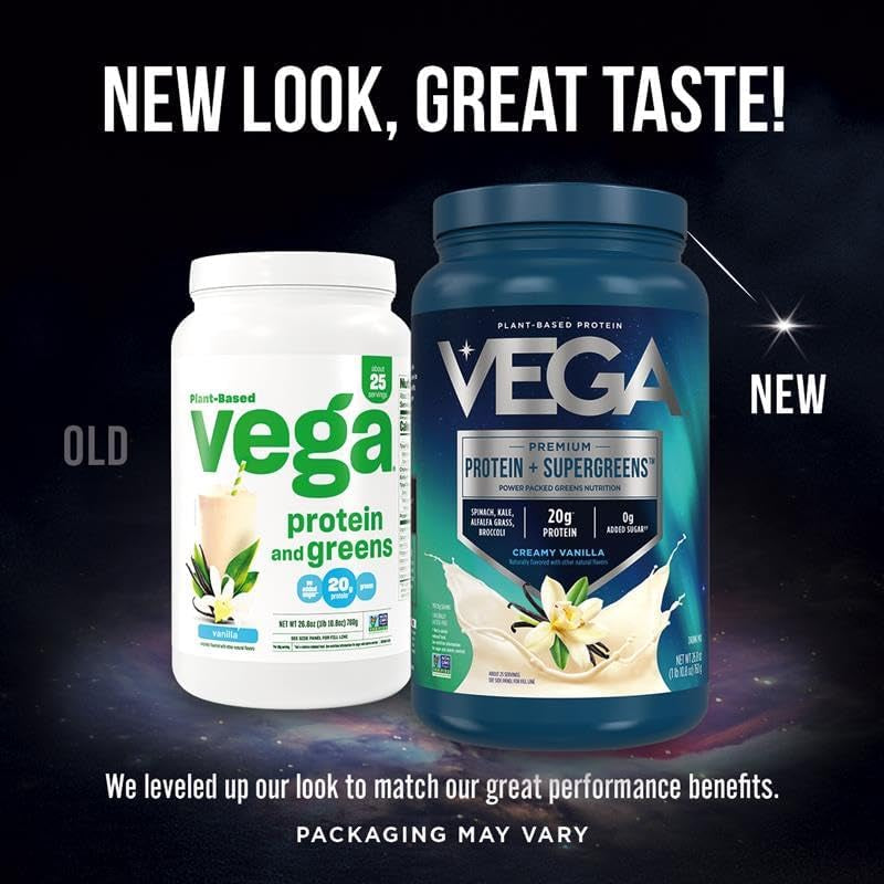 Protein + Supergreens - 20G Plant-Based Protein, Chocolate, 25 Servings, Real Greens & Veggies, n Keto, 0G Added Sugar, Non-Gmo, Gluten Free, Dairy Free, 1.8Lbs (Packaging May Vary)