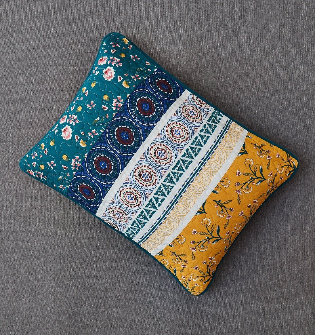 DaDa Bedding Bohemian Patchwork Bed of Wild Flowers Floral Gardenia Green Bedspread Set (JHW-886)