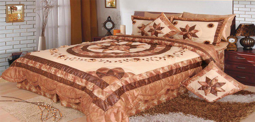DaDa Bedding Floral Medallion Honeymoon Beige Brown Comforter Set, King, 5-Pieces (BM6123L)
