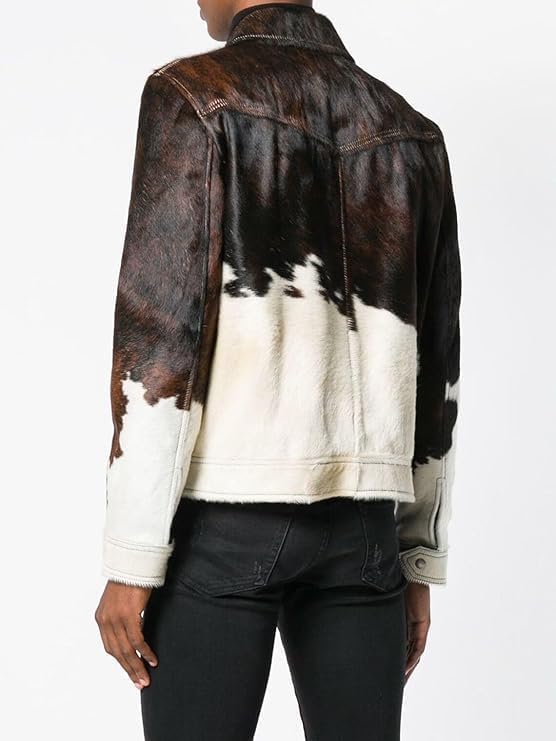 Men's Cowhide Hair-on Jacket, Cow Print