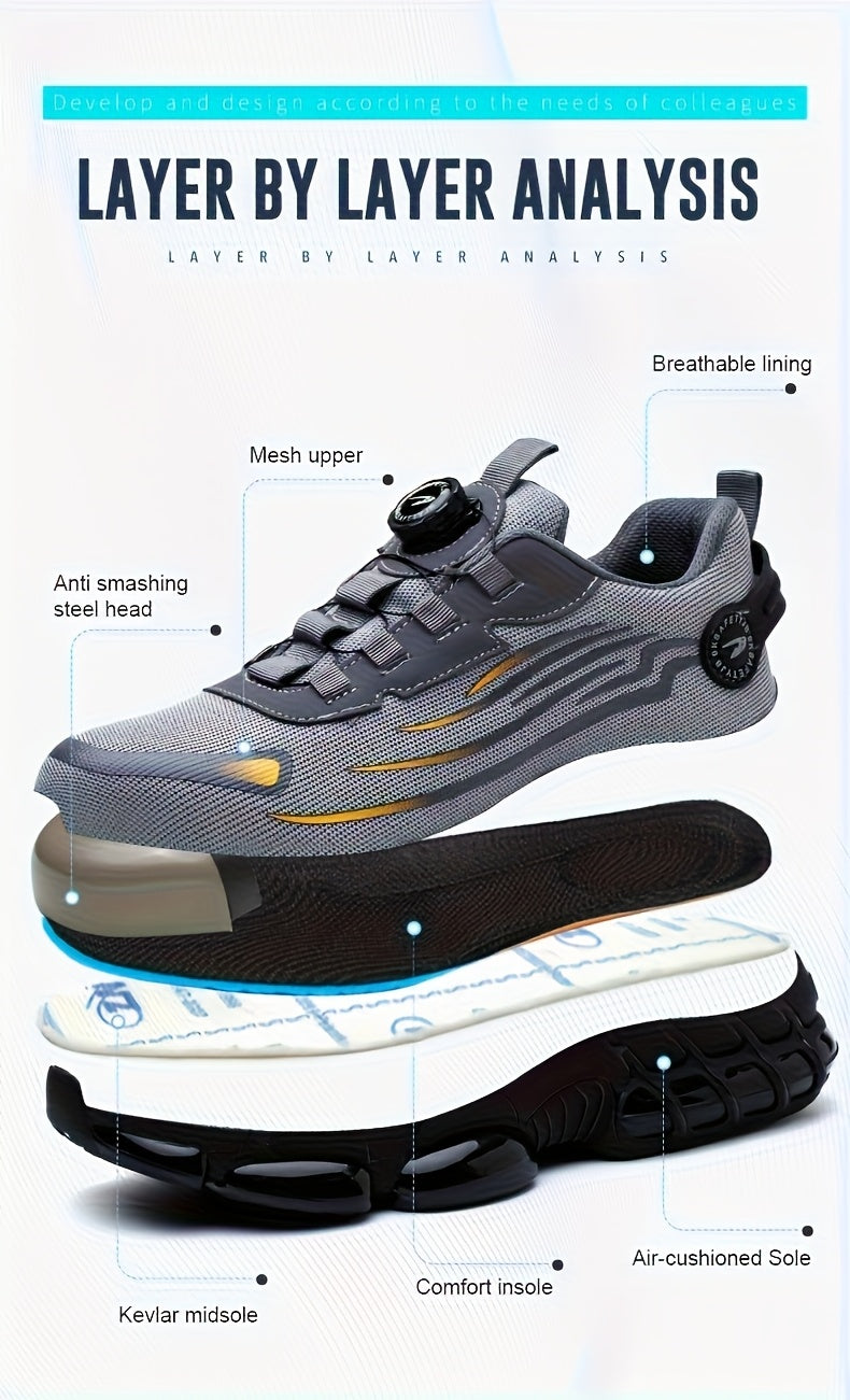 Job Site Work Shoes Men'S Puncture Proof Comfort Cushion Anti Slip Industrial