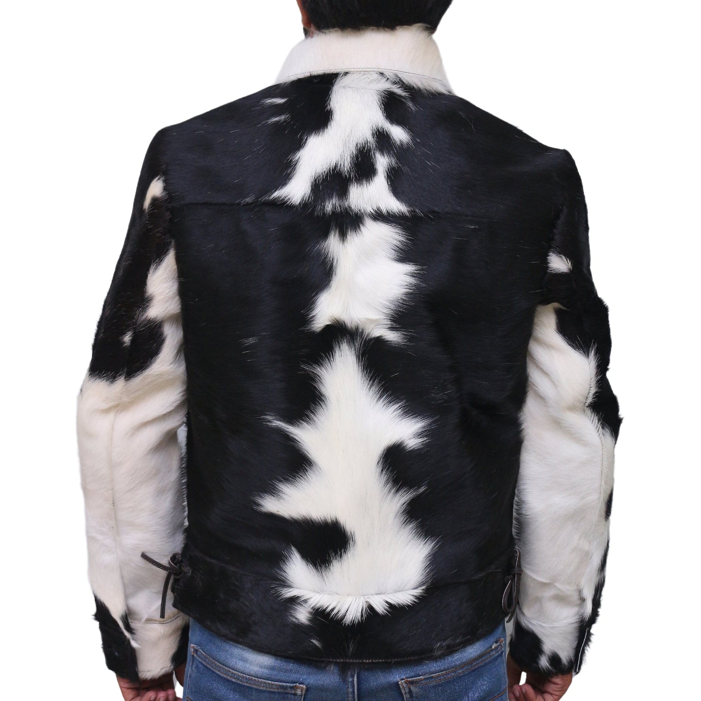 Men’s Statement Cow Print Jacket – Real Hair-On Cowhide