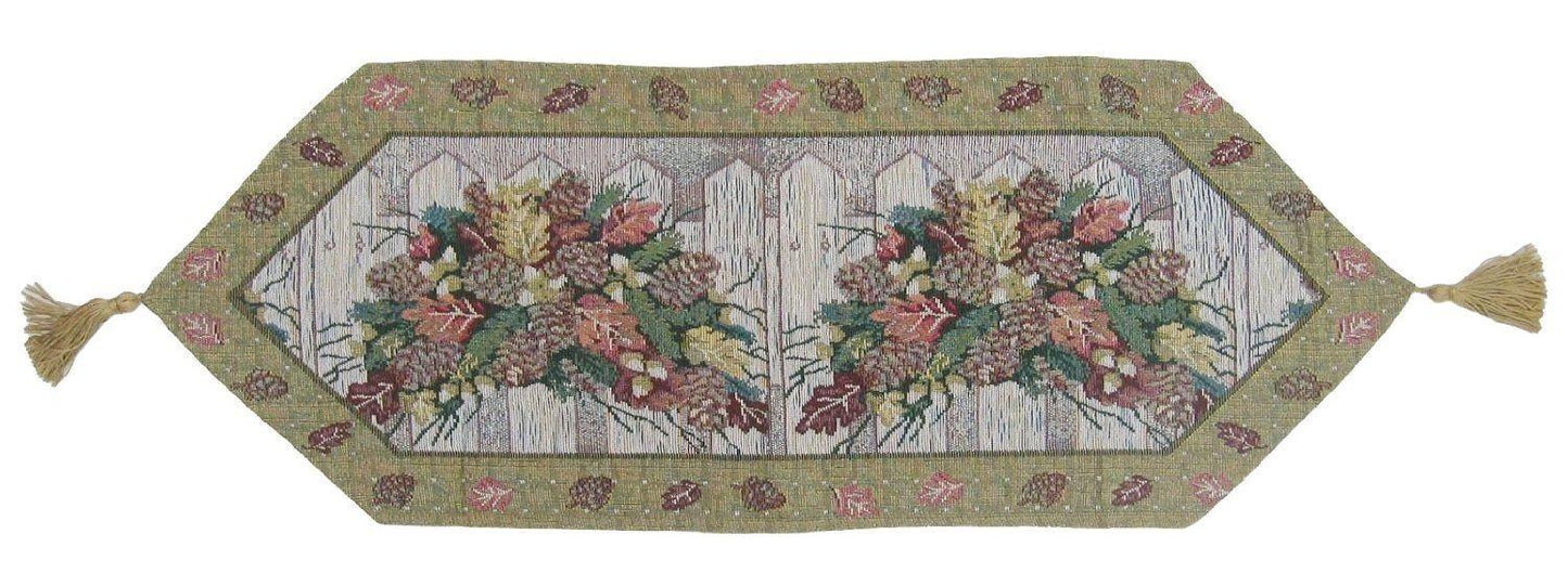 DaDa Bedding Rustic Floral Bouquet Lights Holiday Tapestry Dining Table Runner (6068)