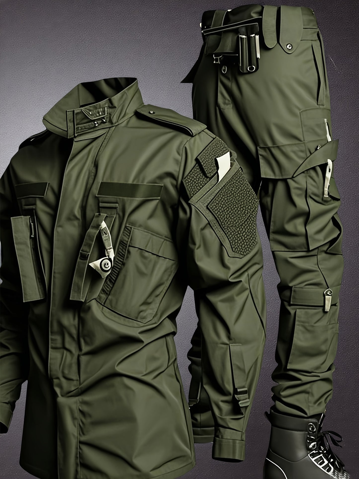 Men's Tactical Combat Jacket And Pant Set Ripstop Military Uniform Outdoor Hunting Paintball Airsoft Casual Clothes, Mechanic, Technician, And Construction Worker Suits, Outdoor Work Pants, Work Uniforms, Military Outfit for