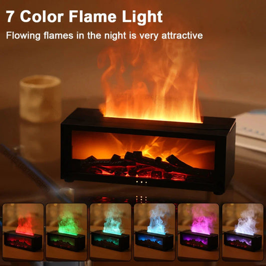 Flame Aroma Humidifier – Essential Oil Diffuseur & Night Light