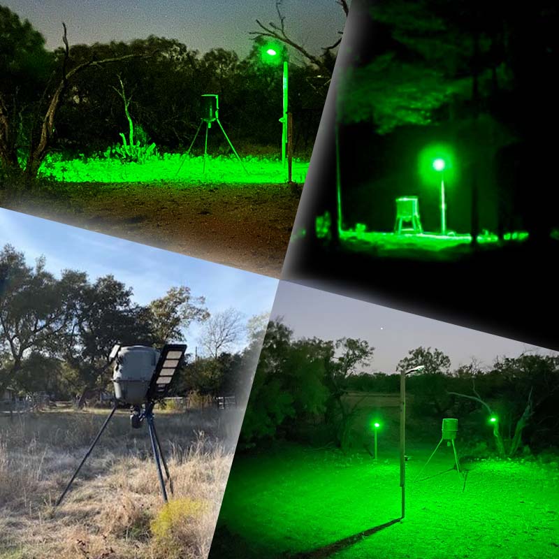 Solar Green Feeder Light for Hunting -10,000 lumens