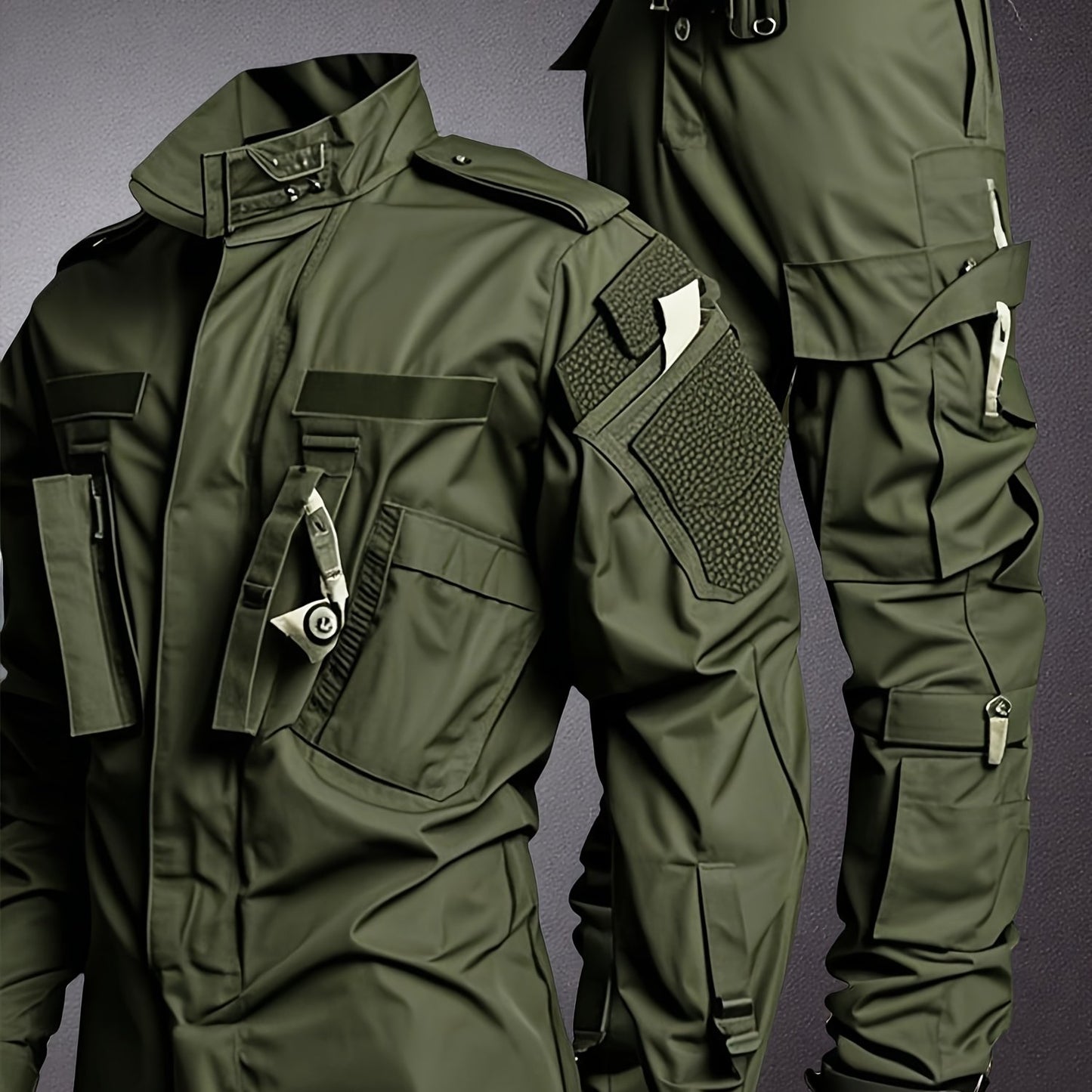 Men's Tactical Combat Jacket And Pant Set Ripstop Military Uniform Outdoor Hunting Paintball Airsoft Casual Clothes, Mechanic, Technician, And Construction Worker Suits, Outdoor Work Pants, Work Uniforms, Military Outfit for