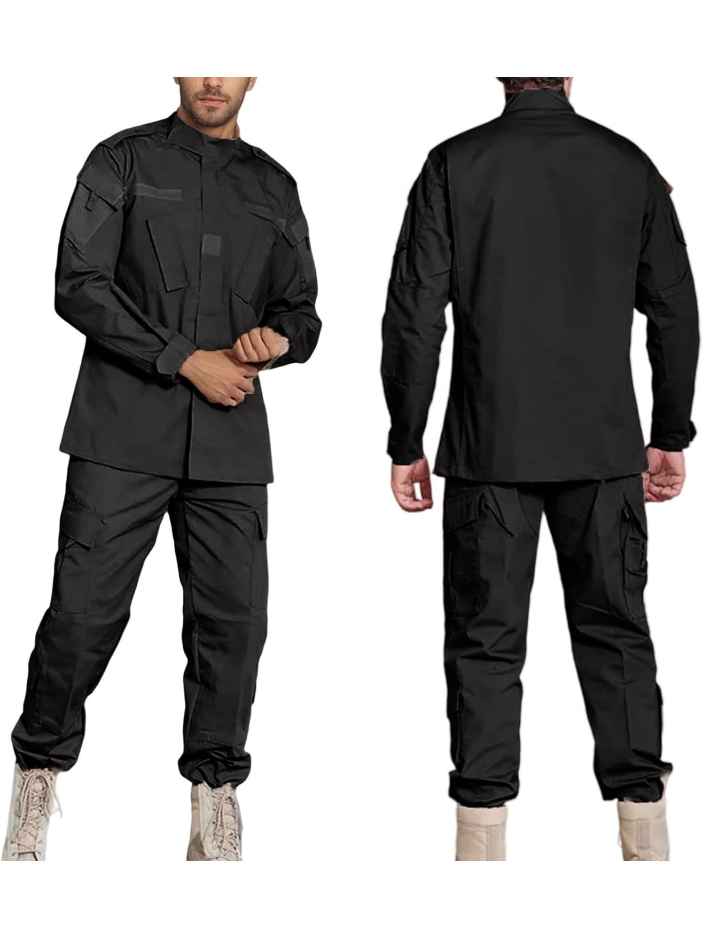 Men's Tactical Combat Jacket And Pant Set Ripstop Military Uniform Outdoor Hunting Paintball Airsoft Casual Clothes, Mechanic, Technician, And Construction Worker Suits, Outdoor Work Pants, Work Uniforms, Military Outfit for