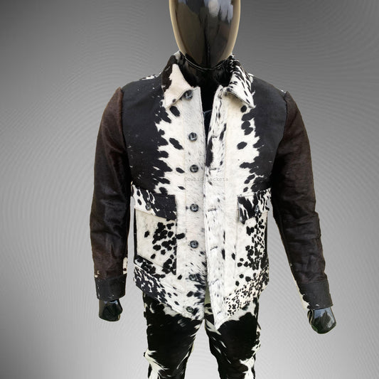 Men's Hair-On Cow Print Jacket