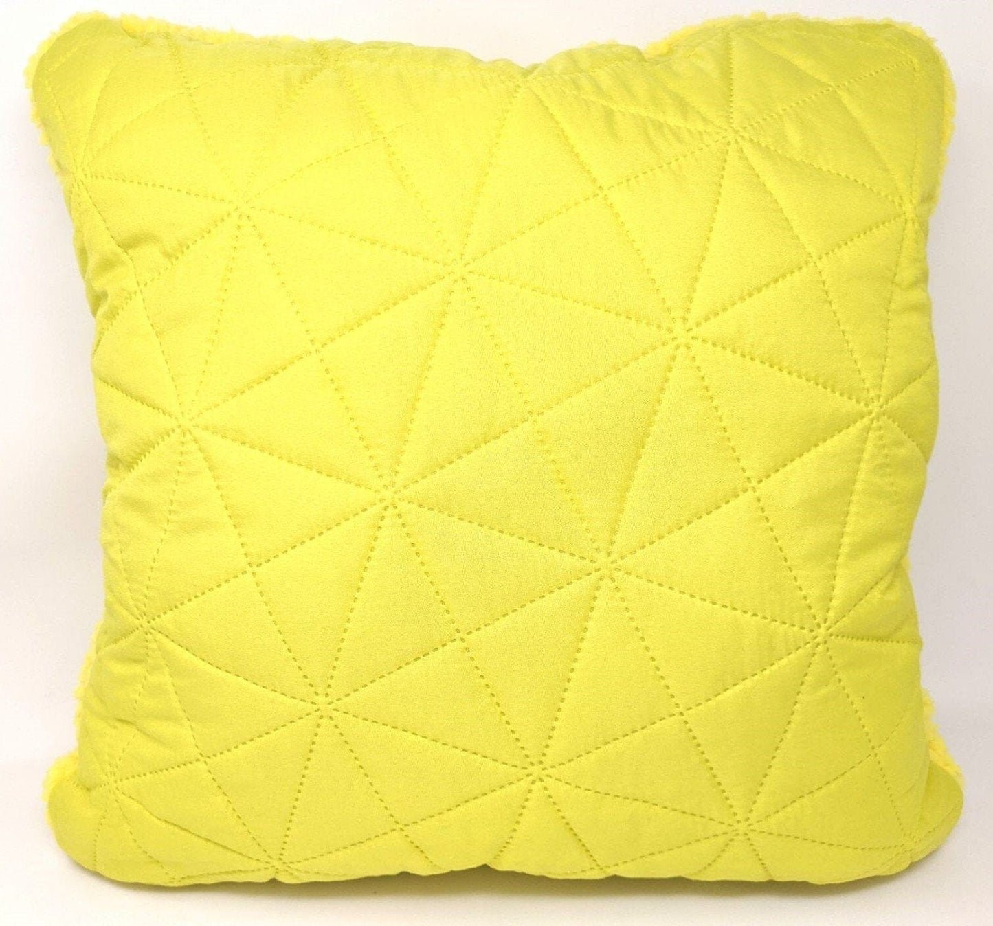 DaDa Bedding Hand-Made Tuscan Sun Yellow Sherpa Backside Quilted Throw Pillow - 18" x 18"