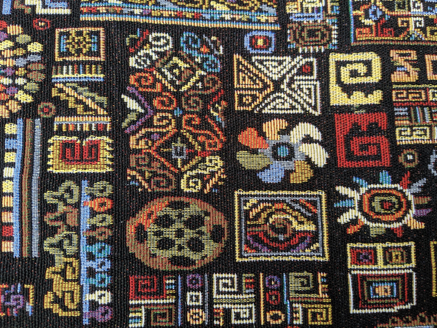 DaDa Bedding Set of 4-Pieces Ethnic Ornaments Geometric Black Tapestry Dining Placemats 13” x 19” (18118)