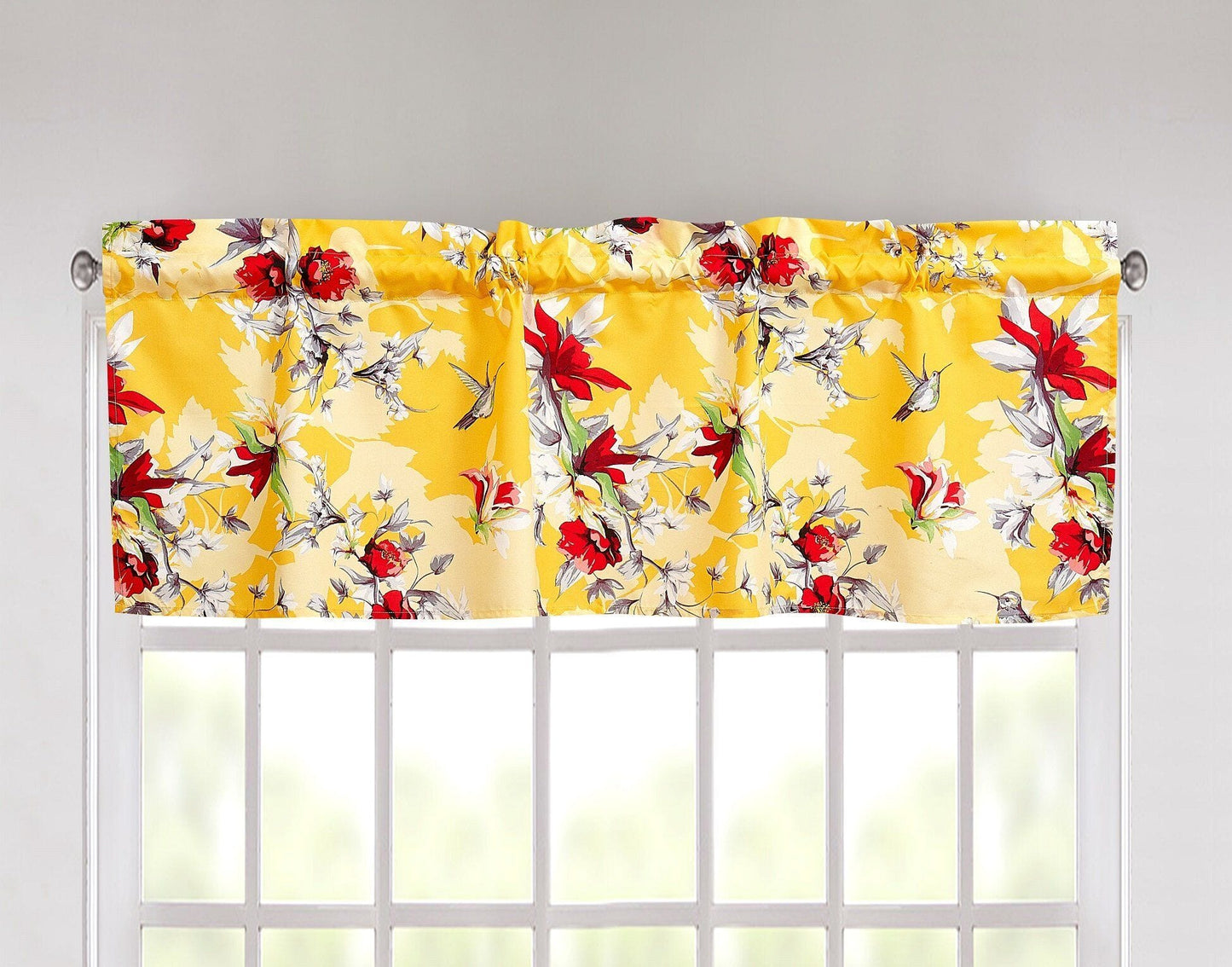 DaDa Bedding Bed in a Bag Bundle Set - Radiant Sunshine Yellow Hummingbirds Floral Bedding Set (JHW-925)