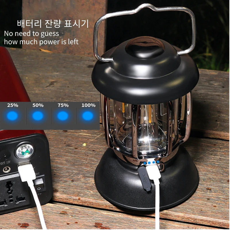 Rechargeable Waterproof Retro Camping Lamp