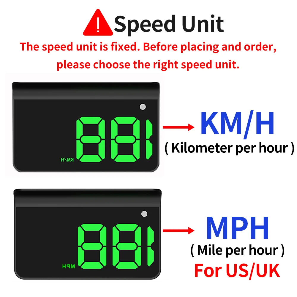 KWHUD K1 HUD Head-up Display Car GPS Digital Speedometer Universal Speed Windshield Projector Plug&Play Auto Electronic Devices