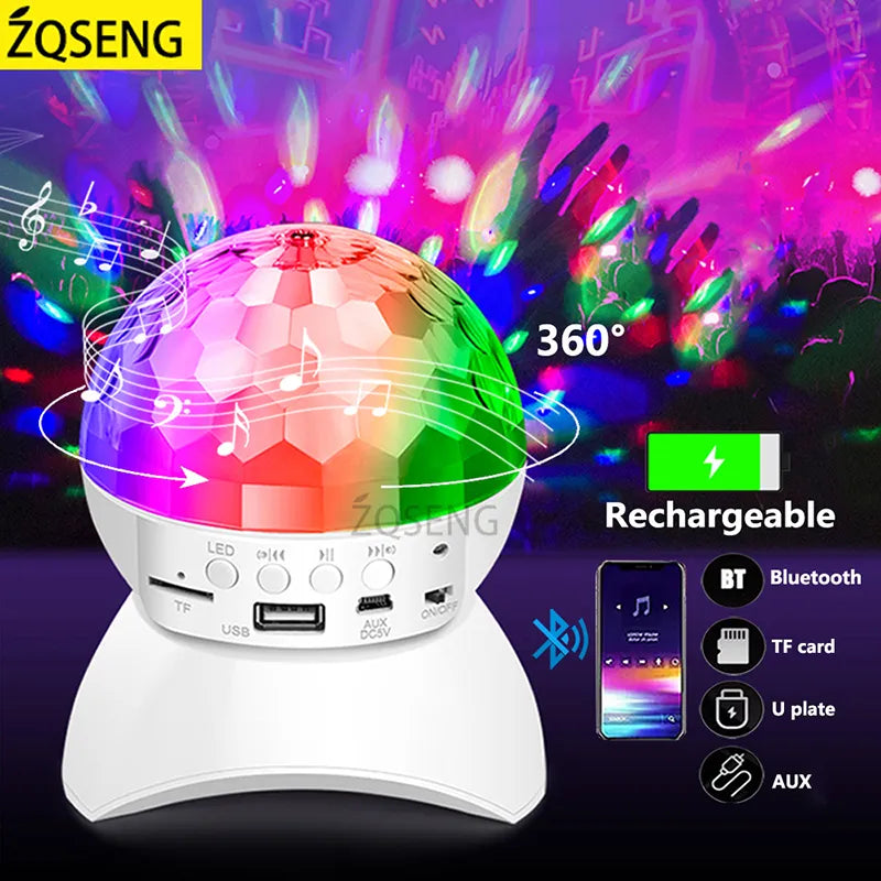 RGB Disco Light Dj Luces Discoteca Lamp Birthday Party Lights Decorations Ball Projector Christmas Stage Lampen Club Lighting