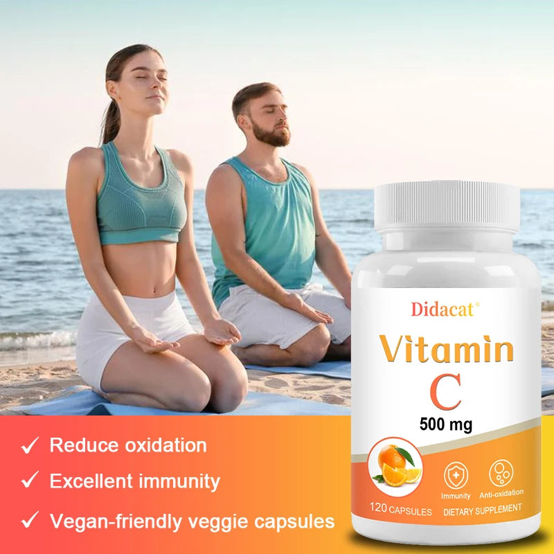 Vitamin C 500 Mg, Antioxidant & Immune Support, Overall Health, Supports Healthy Skin & Joints, Non-GMO, Vegan, Gluten Free
