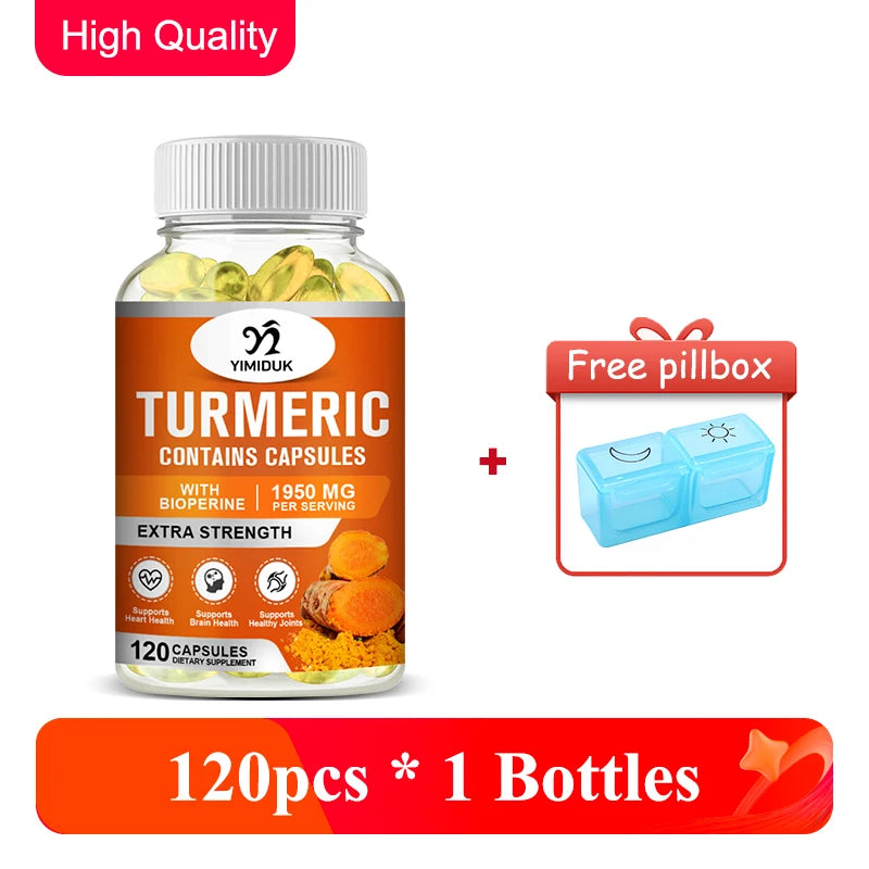 Extra Strength Turmeric Curcumin Supplement, for Reduces Inflammation, Digestive Health, Joint Mobility & Natural Pain Relief