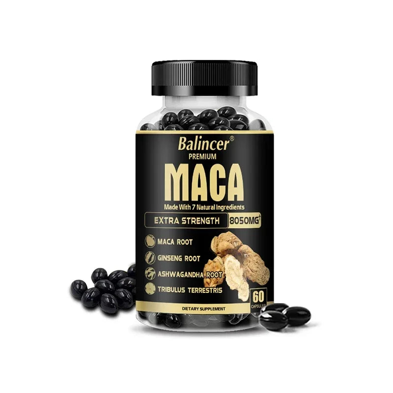 7in1 Premium Maca Root Capsules with Ashwagandha, Ginseng and More - Nergy, Performance and Mood Support
