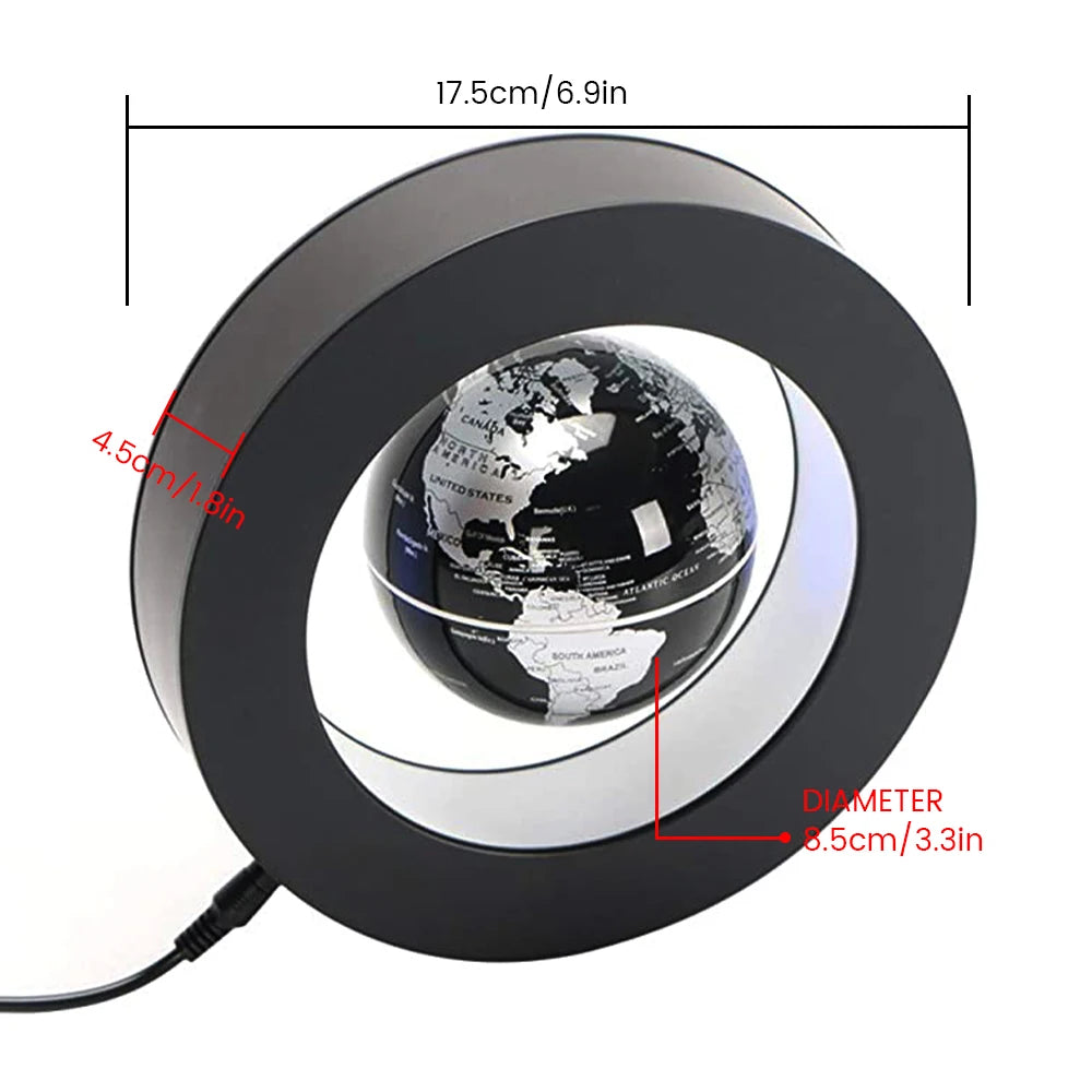 Levitating Globe World Floating Lamp Magnetic Levitation LED Lamp Rotating Globe Light Bedside Lights Novelty Christmas Boy Gift