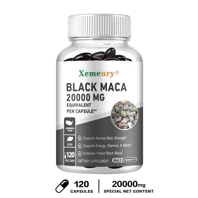Black Maca Root - Increases Energy, Endurance and Muscle Mass, Improves Mood and Performance
