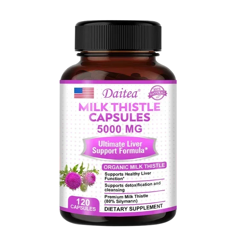 Natural Milk Thistle Supplement - with Dandelion Root, Detoxification, Liver Health, Liver Function Support, Antioxidant
