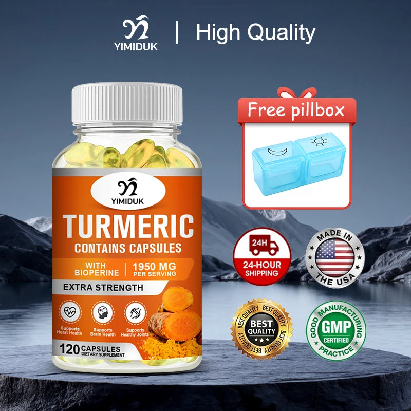 Extra Strength Turmeric Curcumin Supplement, for Reduces Inflammation, Digestive Health, Joint Mobility & Natural Pain Relief