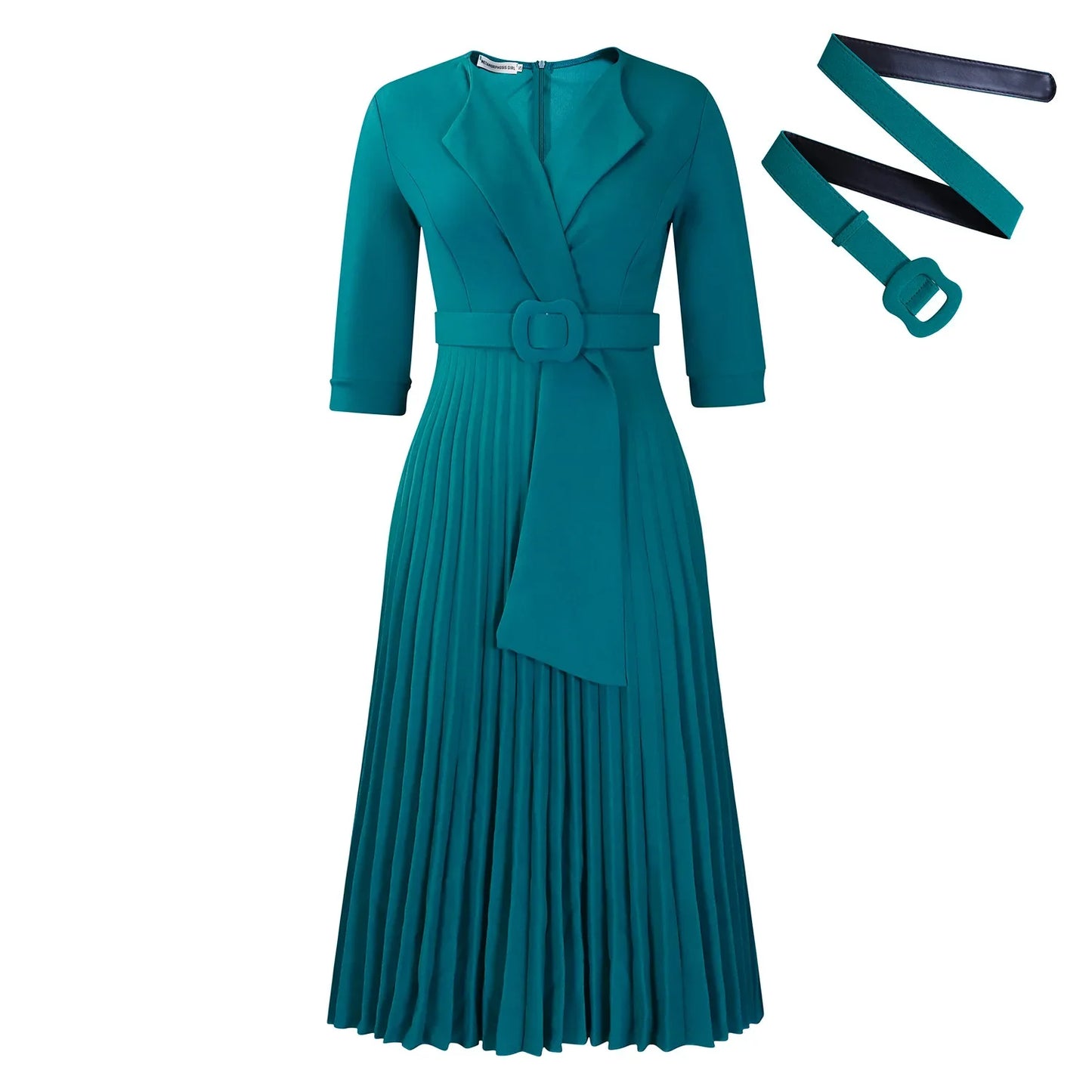 Pleated Dress Women Sexy Dresses White Round Neck Slim Sheath Work High Waist Hip Wrap Elegant Bodycon Mid Length Vestidos