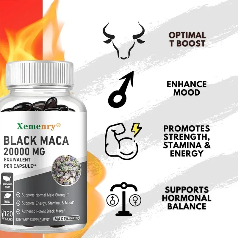 Black Maca Root - Increases Energy, Endurance and Muscle Mass, Improves Mood and Performance