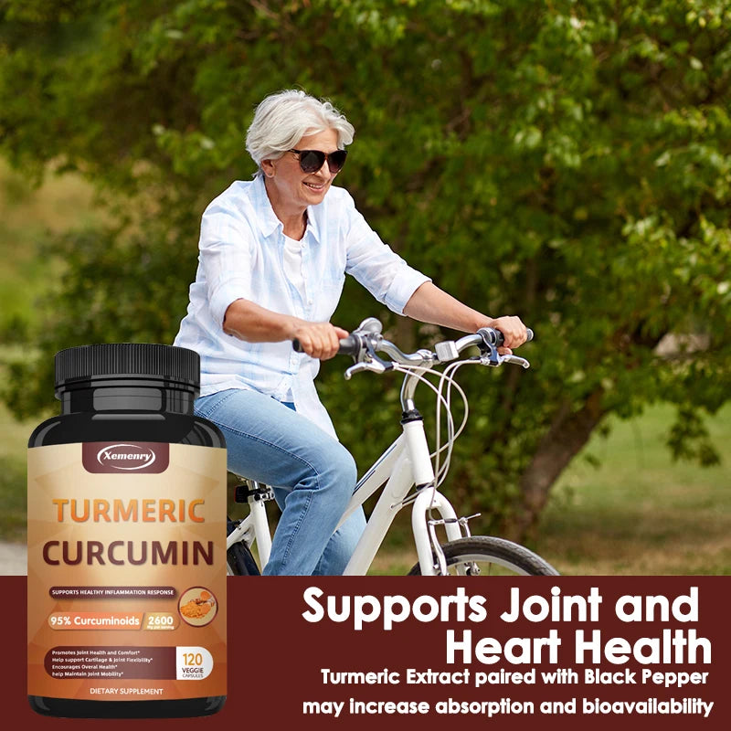 Turmeric Powder Curcumin Supplement Contains 95% Curcumin and Black Pepper Extract
