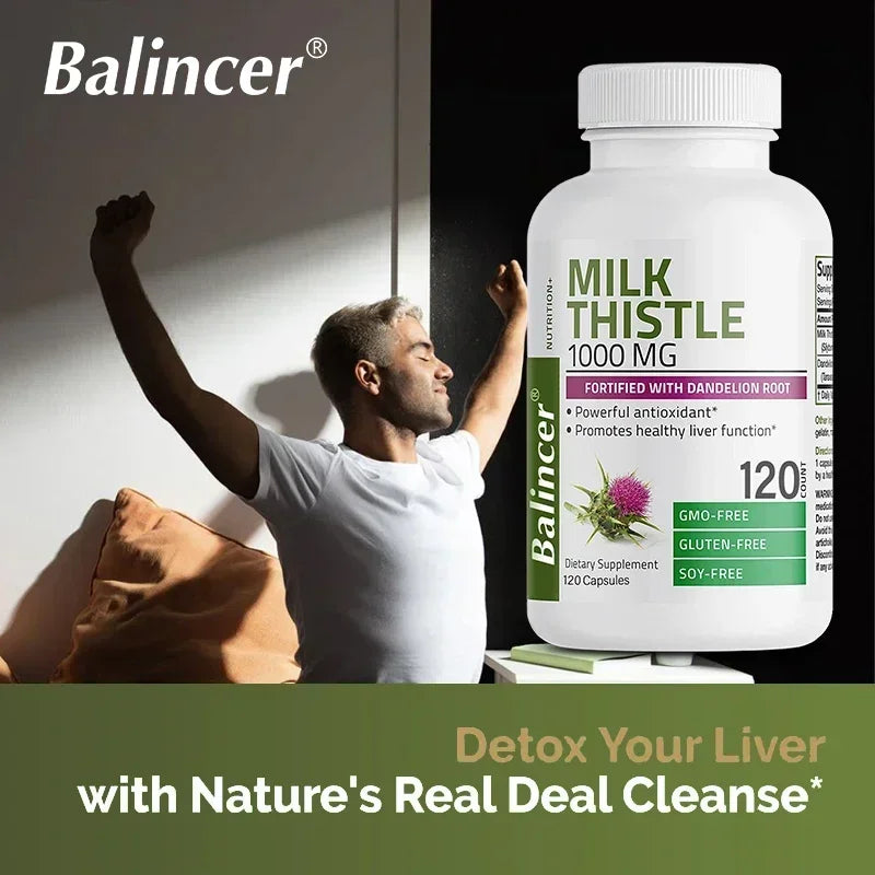 Milk Thistle Dandelion Root Supplement - Liver Health Support, Antioxidant Support, Detoxification, 120 Capsules