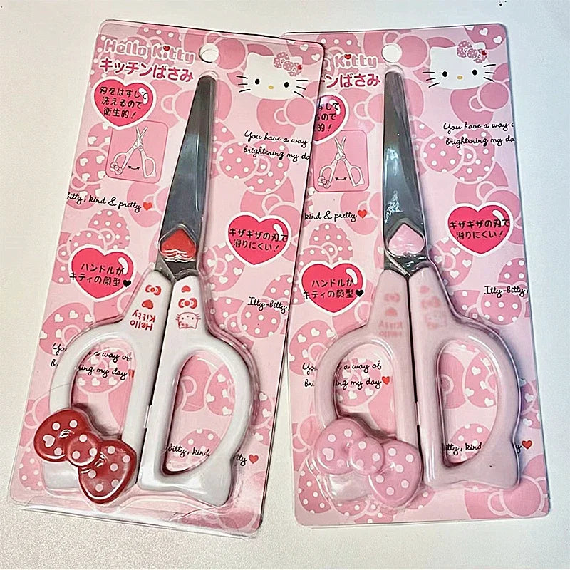 Sanrio Hello Kitty Hand Made Scissors Kawaii Kt Cat Art Scissors Kid Stationery School Office Supplies Girls Gifts