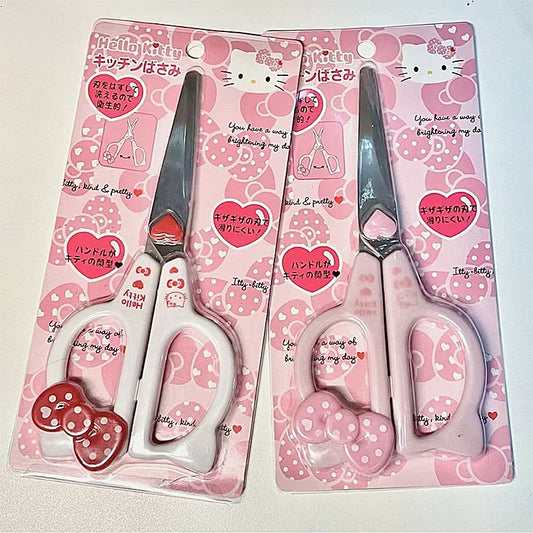 Sanrio Hello Kitty Hand Made Scissors Kawaii Kt Cat Art Scissors Kid Stationery School Office Supplies Girls Gifts