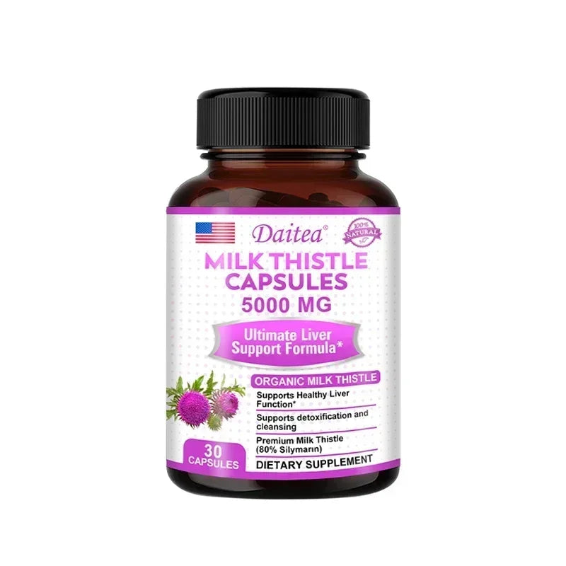 Natural Milk Thistle Supplement - with Dandelion Root, Detoxification, Liver Health, Liver Function Support, Antioxidant