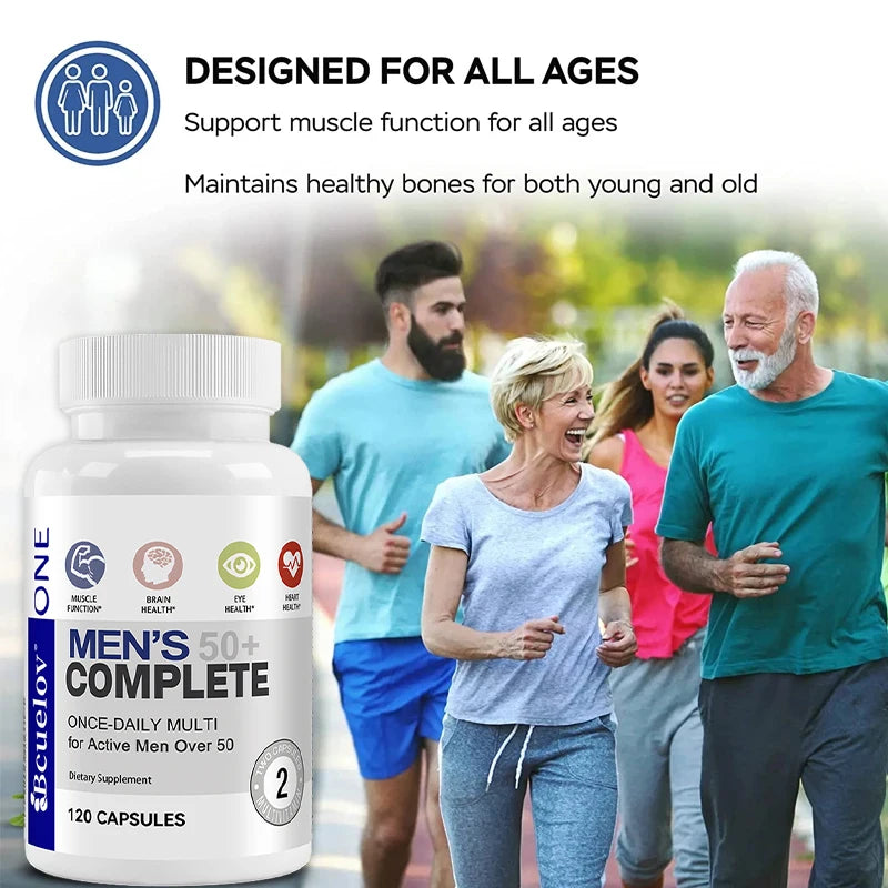 Men's Multivitamin for 50+ - Enhances Memory and Cognition, Supports Brain, Eye, and Heart Health, Boosts Energy and Immunity