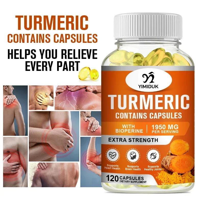 Extra Strength Turmeric Curcumin Supplement, for Reduces Inflammation, Digestive Health, Joint Mobility & Natural Pain Relief