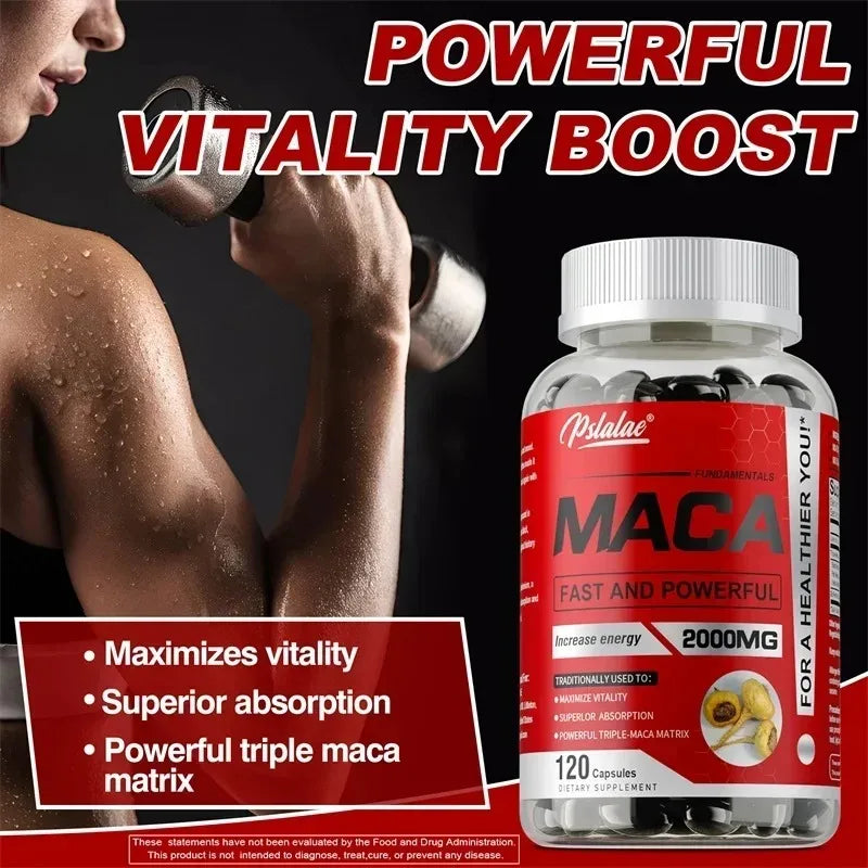 Maca Root Supplement - Builds Muscle and Strength, Maximize Vitality and Performance