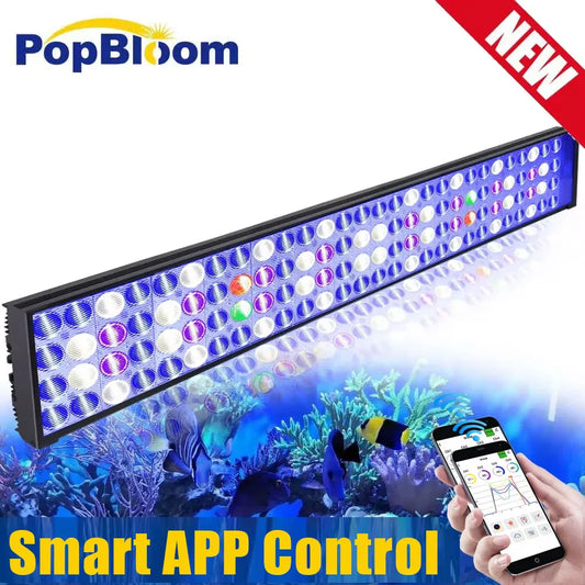 NEW PopBloom-Aquarium LED Lighting, Marine Aquarium Lamp Full Spectrum for 80-100cm 36" Reef Coral SPS/LPS Tank Light, H75, T75