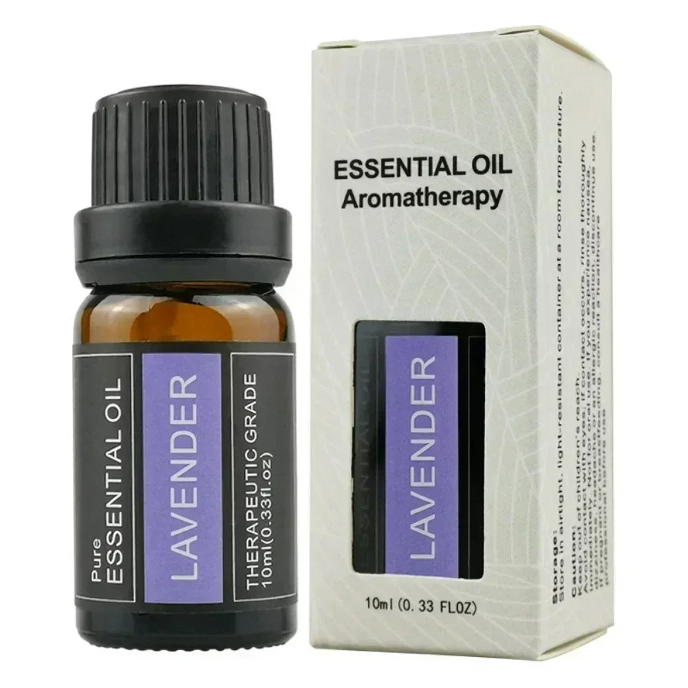 Huiles essentielles végétales 10ml en emballage individuel - thym, valériane, arbre à thé, lavande, huiles naturelles de massage et d'aromathérapie pour la relaxation