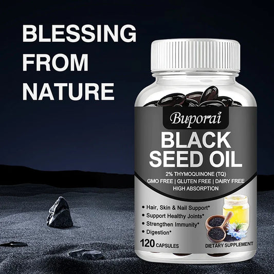 Black Seed Oil - Supports Immune, Joint, Digestive, Hair, Skin Health - Non-GMO, Gluten Free Supplement