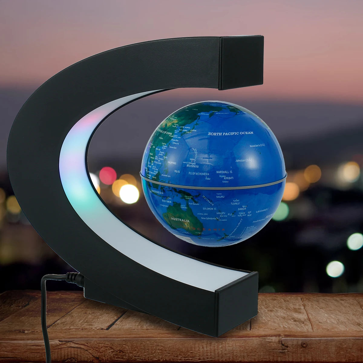 Levitating Globe World Floating Lamp Magnetic Levitation LED Lamp Rotating Globe Light Bedside Lights Novelty Christmas Boy Gift