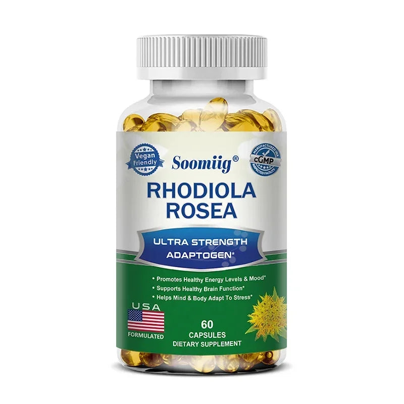 Rhodiola Rosea Capsules - High Strength Rhodiola Rosea Complex Supplement, Mood, Brain, Non-GMO, Gluten-Free