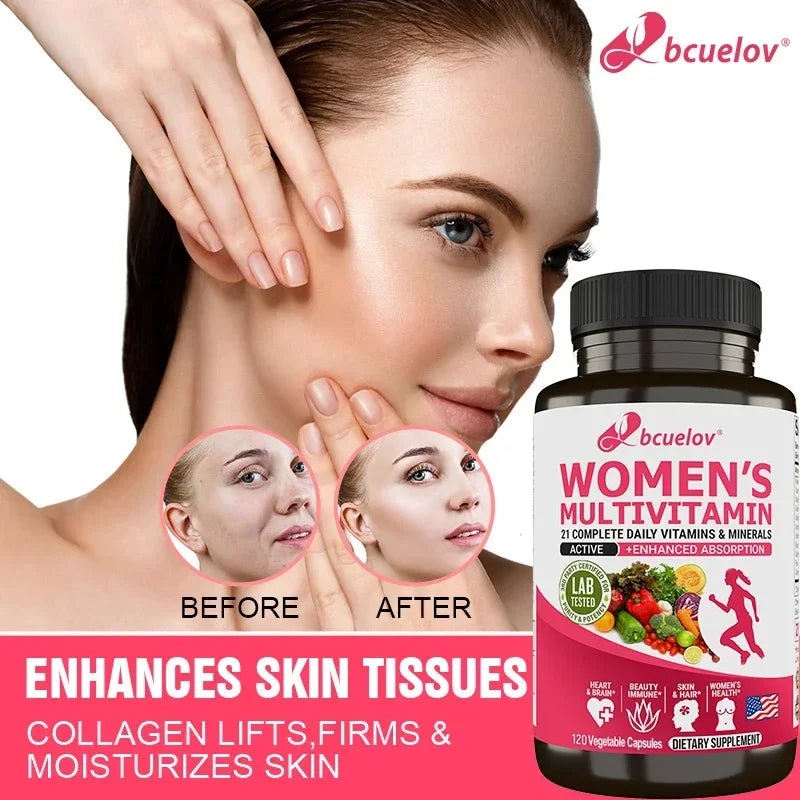 Women's Multivitamin - Overall Health and Immune Support, Bone, Heart, Muscle, Skin Health, Vitamins A, D, C, E, K, B1, B2, B12