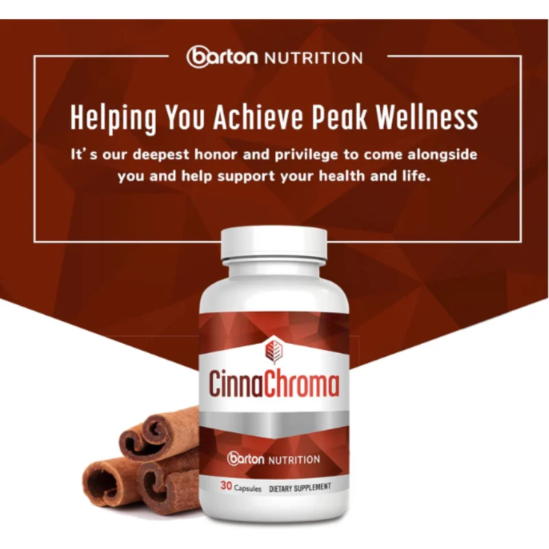 Cinnamon Bark Extract, Chromium Picolinate, and Vanadium Supplement, Supports Metabolic and Cardiovascular Health, 30 Capsules