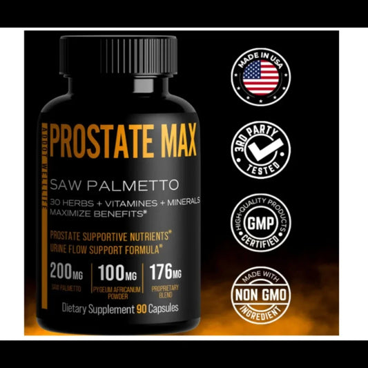 Con Saw Palmetto y 30 Potentes Extractos Herbales, Minerales y Vitaminas para Maximizar la Salud de la Próstata, 90 Cápsulas