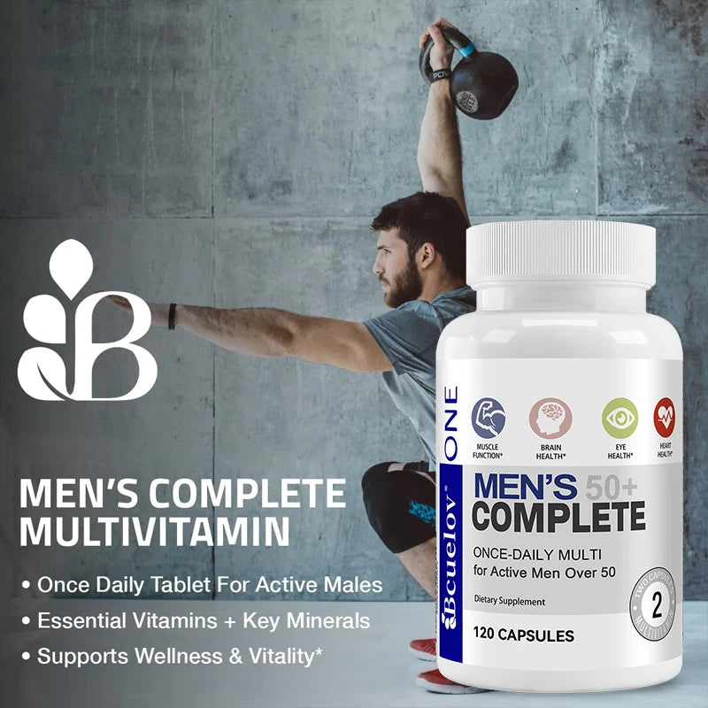 Men's Multivitamin for 50+ - Enhances Memory and Cognition, Supports Brain, Eye, and Heart Health, Boosts Energy and Immunity